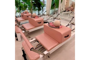 Ready to Ship Classic Home Luxury Durable on Ground Exercise Pilates Equipment Pink Aluminum Professional Reformer de Pilates