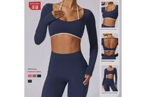 Breathable Naked-Feel Slimming Quick-Drying Beautiful Back Yoga Top Long-Sleeve Running Sports T-Shirt Fitness Wear