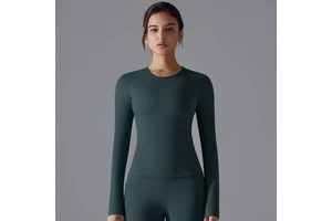 New Sexy Tight-fitting Long-sleeve Hip-lifting Shorts Yoga Clothing Workout Women's Sports Gym Fitness Top