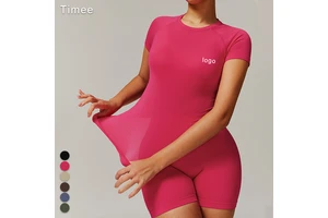 Threaded Seamless Short-sleeved T-shirt Yoga Casual Quick-drying Fitness Wear Running blazer