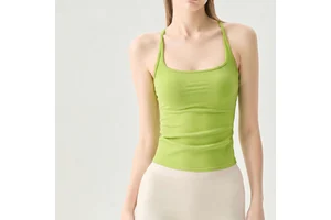 AMCLEVER Women's Outdoor Fitness Sports Vest Eco-Friendly Lightweight Solid Quick Dry Breathable Stretchable Yoga Pilates Top