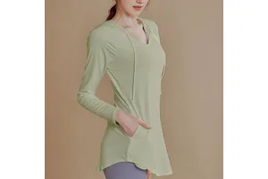Spring Summer Fashionable Crew Neck Cut-Out Hooded Sports Top Women Polyester/Nylon New Quick-Drying Loose Slim-Fitting Yoga