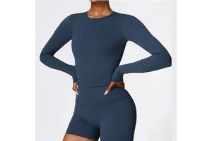 Top Grade Slim-Fit Long Sleeve Gym Yoga Training T Shirt Quick Dry Compression Workout Top Women t Shirt