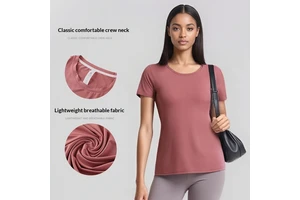 Women's Slim-fit Yoga Sports T-shirt Short Sleeve Quick-drying Summer Fitness Clothing