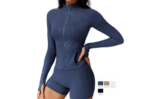 Cloud Feeling Women's Slim Fit Full Zip up Yoga Gym Fitness Long Sleeve Yoga Top for Woman Gym Wear Workout Zipper Jacket