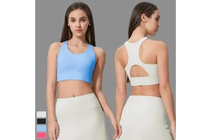 Wholesale Breathable Racerback Fitness Yoga Bras Hollowed-Out Running Underwear High Support Shockproof Sports Bra For Women