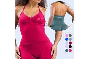 Yoga Vest Sports Backless Tank Top Yoga Clothing Women's Outdoor Fitness Sweat-Wicking Spandex/Nylon