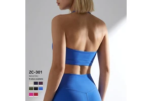 Halter Neck Yoga Bra Sexy Backless Sports Top High Impact Gym Wear Breathable Fitness Women Naked-Feel Workout Activewear