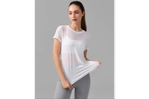 Cross-border Beauty Back Sports Short-sleeved Women's Running Training Pilates Quick-drying Breathable Fitness Blouse Top Yoga