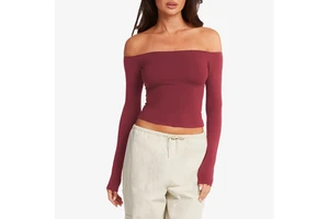 Women's Lightweight Breathable Long Sleeve Racerback Yoga Top-Four-Way Stretch Pilates Training Shirt Skinny Fit One Shoulder