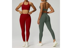 XW-Q067+Q070 Customized Ladies Sportswear Seamless Sportswear Fitness Yoga Wear Women's Bra Leggings Fitness Suit For Gym
