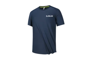 2025 Unisex Fast Dry Gym T-Shirt Nylon Spandex Plus Size Customizable Logo Knitted Fabric Men's & Women's Design Blank