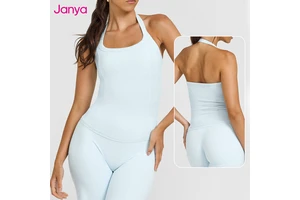 Janya Sleeveless Gym Fitness Vest Breathable Fixed Pads Workout Sports Top Custom Logo Halter Yoga Tank Top for Women