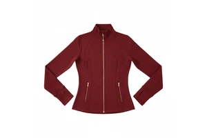 Yoga wear Jacket Stand up Collar Zip up Autumn Waist Slim-fit Short Quick-dry Women's Sports New Custom Plus size training Top