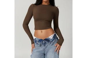 Hot Selling Tight Skinny Workout Long Sleeve Shirts Women's Long Sleeve Top Long Sleeves Gym Top Women Yoga Top
