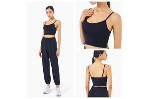 Women's Sports Bra Tank Top with Adjustable Thin Straps Yoga Top with High Elasticity, Form-Fitting, Breathable