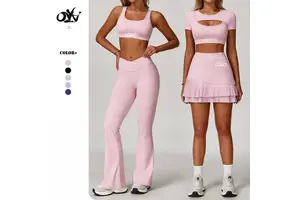 Custom High-quality Contrasting Color Yoga Sets High-strength Shock-absorbing Quick-drying Fitness Wear Tight Causal Sports Set