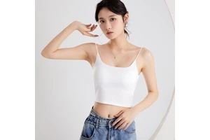 Custom Women's Tank Tops Summer Sexy Open Back Beauty Breathable Square Collar Camisole Padded One-Piece Yoga Top Casual Short
