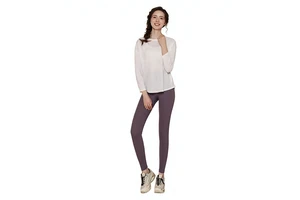 Loose-fit Winter Fitness T-shirt Thin Yoga Top Breathable Quick-drying Figure-flattering Pilates Set