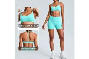 Trendy High Quality Quick Dry Breathable Solid Reversible Nylon+Spandex 1-Piece Elastic Waist Training Outfits Exercise Wear
