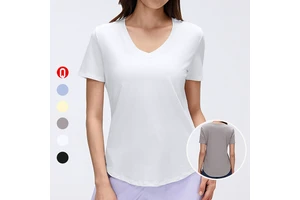 Women's Loose Soft V Neck Workout Sports T Shirt Breathable Casual Loose Fit Yoga Top Running Workout Tee for Women Activewear