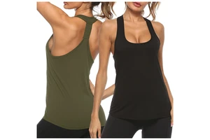 Custom White Y Back Gym Active Wear Sports Athletic Tank Tops for Ladies Breathable Seamless Knitted Casual Workout Yoga Fitness