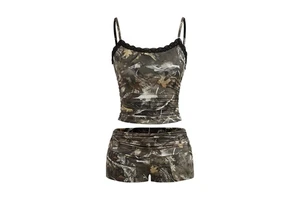 Womens Gym Ready Crop Top and Shorts Set Comfortable Activewear Fitness Outfit for Yoga Running Training and Daily Wear