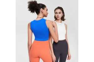 2025 Cross-Border New Seamless Sports Bra Vest Jacket Breathable Fitness Yoga One-Piece Cup Outer Wear