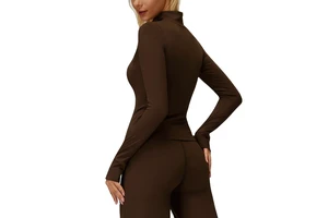 Women's Running Yoga Top Gym Seamless Breathable Sweat-Wicking Quick Dry Backless Spandex Sports Four-Way Stretch Solid Long Top