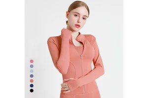 Sports Yoga Tops Workout Jackets for Women Long Sleeve Quick Dry Fitness Zipper Training Running Clothes Yoga Jacket