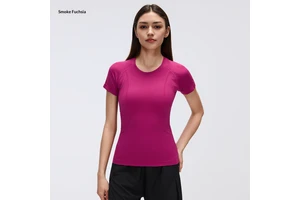 Hot Sale Women's Slim Fit Round Neck Seamless Short Sleeve T-Shirts Comfy Horse Riding Pickleball Pilates Wear Workout Shirts