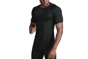 High Quality Custom Workout Short Sleeve Gym Sport Top T Shirt Shirt Men Compress Training Fitness Gym Wear