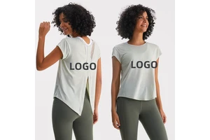 Women's Breathable Lightweight Quick Dry Yoga Sports Top with Loose Fit Running Outdoor Activities Printed Solid Style