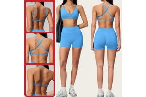Cross Back Seamless Yoga Wear High Waist Scrunch Butt Leggings for Outdoor Running Gym Training