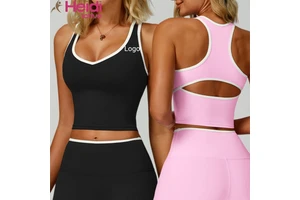 High Quality Workout Clothes Sports Vest Breathable Quick Dry Spandex Slim Fit Sleeveless Top Hollow Yoga Tank Top