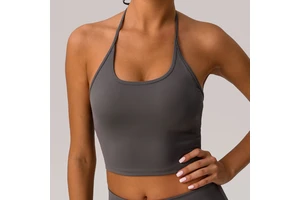 Sexy Halter Yoga Tank Top With Padding Backless Fitted Leisure Running Quick Dry Sports Bra for Women