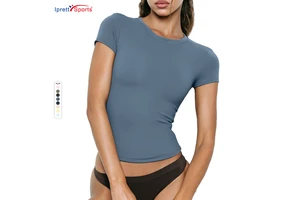 Women's High Quality T-Shirts Plus Size Clothing Sexy Short Sleeve Tight Casual T-shirt Quick Dry Yoga Tops Workout Sportswear