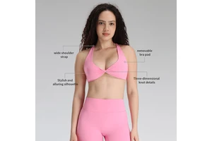 OEM Womens V Neck Twist Front Design Yoga Crop Tops Cross Cross Back Gym Workout Bra Women's Yoga Sports Bras for Women Fitness