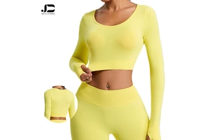 New Seamless Long Sleeve T-Shirt Yoga Wear Women Breathable Quick Drying Sportswear Women Outdoor Tight Fitness Wear Yoga Top