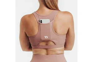 High Support Racerback Sports Bra Front Phone Pocket Eco-Friendly Spandex/Polyester Ultra-comfort for Intense Workouts Plus Size