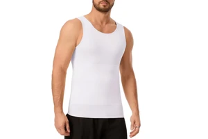SLIM SHIRTS for MEN SHAPER TANK -WAY STRETCHABLE COOLING FABRIC BODY SHAPER SLIMMING UNDERSHIRT WITH LOGO