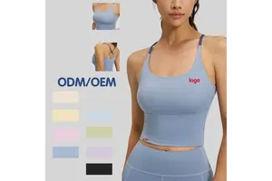 High Stretch Yoga Top Women Built in Pads Slim Fit Breathable for Gym Workout Supplier 01