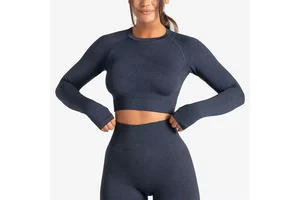 Manufacturers Factory Direct Sale Women Yoga Tops Spandex/Nylon Full Sleeve High Quality Lightweight Breathable Front Logo