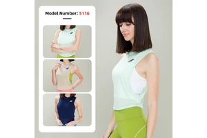 Custom Design Women Plus Size Yoga Top Loose Fit Lightweight Quick Dry Breathable Four-Way Stretch Workout Vest Tank Top Front