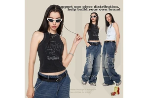 2024 New Arrivals Women's Sexy Jersey Crop Tops Sleeveless Vest Tank With Rhinestone Ribbed Design Short Club Cropped Vest Top