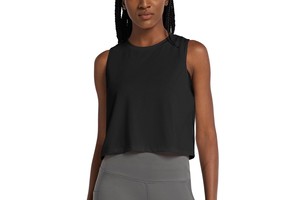Womens for Sports Crop Vest Quick-Dry Sleeveless T-Shirt Loose-Fit Yoga & Fitness Running Top