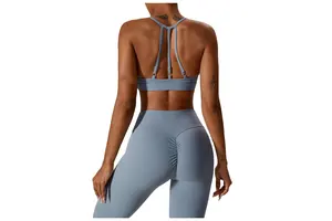 YOKE Racerback Quick Dry Breathable Recyclable Spandex/Polyester Sports Underwear Fitness Yoga Vest for Women's Yoga Sports
