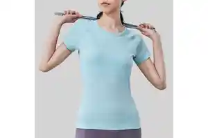 OEM Breathable Quick Dry Workout Athletic Tshirt Plus Size Causal Sports T Shirt for Women Seamless Gym Fitness Women's T-shirt
