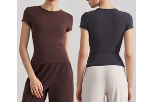 Women's Quick-Dry Breathable Yoga Sports T-Shirt Solid Color Short Sleeve Top Tracksuits