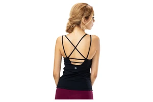 High-stretch Lightweight Plus Size Crisscross-back Yoga Tank Top with Built-in Bra Quick-dry Fitness Wear for Dance Gym Workouts